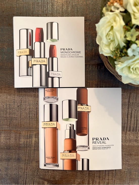Prada Other - NEW Prada MONOCHROME Weightless LIP COLOR + REVEAL FOUNDATION Sampler Cards!